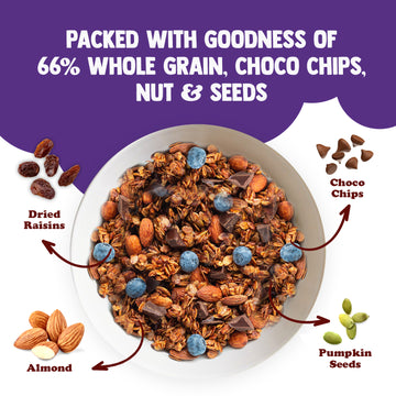 Choco Almond & No Added Sugar Combo | Healthy Protein Food & Breakfast Cereal, 400g*Pack of 2